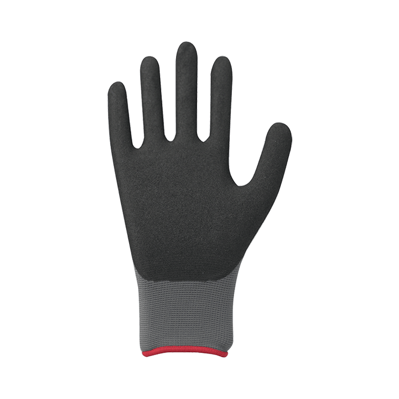 Kumlu nitril kaplamalı 15G naylon/elastan astar, arkada nitril dolgu