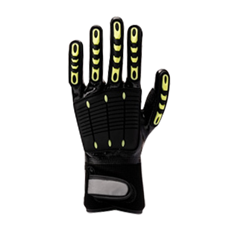 Tamamen nitril kaplamalı 13G polyester elyaf astar, arkası PVC dikişli, örgü bileğinde cırt cırtlı